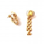 ORECCHINI IN ORO GIALLO 18 KT CON ZIRCONI 