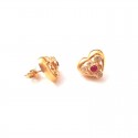 ORECCHINI CUORE IN ORO GIALLO 18 KT CON ZIRCONI