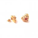 ORECCHINI CUORE IN ORO GIALLO 18 KT CON ZIRCONI