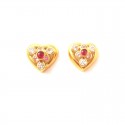 ORECCHINI CUORE IN ORO GIALLO 18 KT CON ZIRCONI