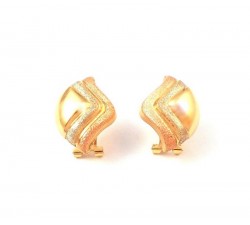 ORECCHINI IN ORO GIALLO BIANCO E ROSA 18 KT CHIUSURA A CLIP