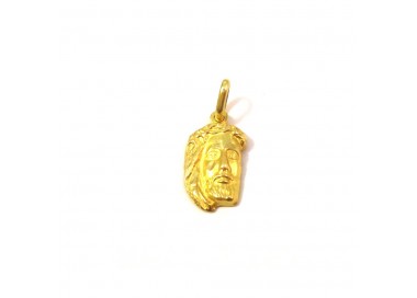 CIONDOLO VOLTO DI CRISTO IN ORO GIALLO 18 KT + COLLANA LACCIO OMAGGIO