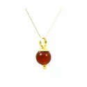 COLLANA IN ORO GIALLO 18 KT CON GRANATO ROSSO