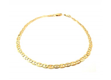 BRACCIALE CATENA UNISEX IN ORO GIALLO BIANCO E ROSA 18 KT