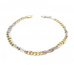 BRACCIALE CATENA DA UOMO IN ORO GIALLO E BIANCO 18 KT