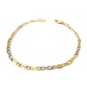 BRACCIALE CATENA IN ORO GIALLO E BIANCO 18 KT DA UOMO