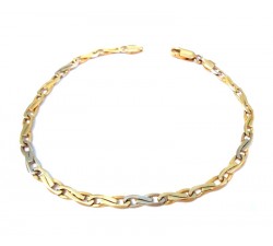 BRACCIALE CATENA IN ORO GIALLO E BIANCO 18 KT DA UOMO