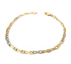 BRACCIALE CATENA IN ORO GIALLO E BIANCO 18 KT DA UOMO