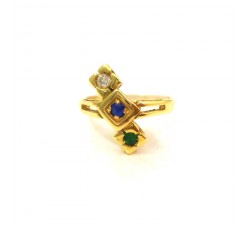 ANELLO TRILOGY IN ORO GIALLO 18 KT CON ZIRCONI