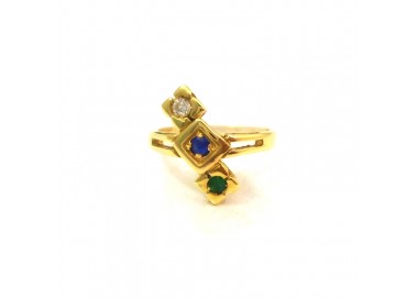 ANELLO TRILOGY IN ORO GIALLO 18 KT CON ZIRCONI