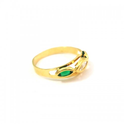 ANELLO DA DONNA IN ORO GIALLO 18 KT CON ZIRCONI COLORATI