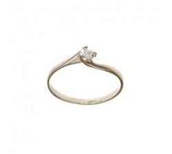 ANELLO SOLITARIO DA DONNA IN ORO BIANCO 18 KT CON BRILLANTINO