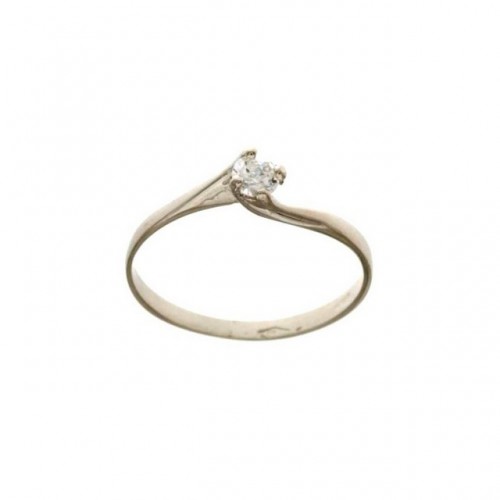 ANELLO SOLITARIO DA DONNA IN ORO BIANCO 18 KT CON BRILLANTINO