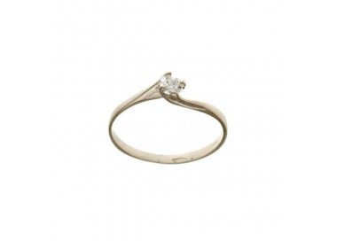 ANELLO SOLITARIO DA DONNA IN ORO BIANCO 18 KT CON BRILLANTINO