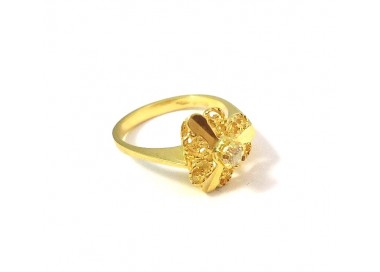 ANELLO DA DONNA IN ORO GIALLO 18 KT CON ZIRCONE