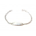 BRACCIALE BIMBO/BIMBA IN ORO BIANCO 18 KT CON PIASTRINA