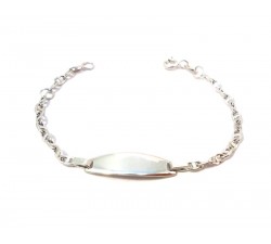 BRACCIALE BIMBO/BIMBA IN ORO BIANCO 18 KT CON PIASTRINA