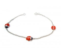 BRACCIALE COCCINELLE IN ORO BIANCO 18 KT