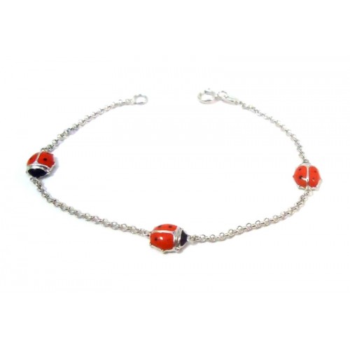 BRACCIALE COCCINELLE IN ORO BIANCO 18 KT 