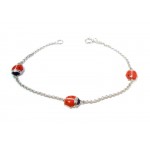 BRACCIALE COCCINELLE IN ORO BIANCO 18 KT