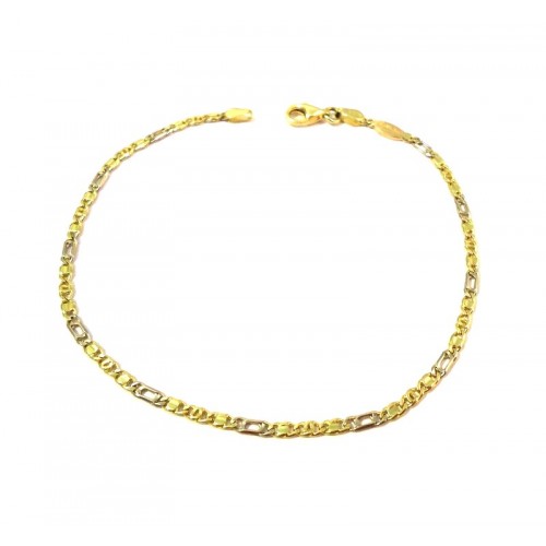 BRACCIALE CATENA IN ORO GIALLO E BIANCO 18 KT 