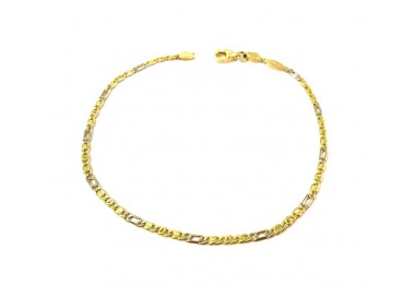 BRACCIALE CATENA IN ORO GIALLO E BIANCO 18 KT