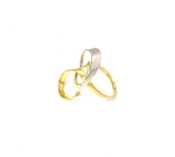 ANELLO STILIZZATO DA DONNA IN ORO GIALLO E BIANCO 18 KT