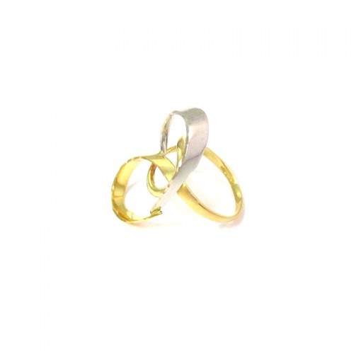 anello donna oro giallo e bianco 