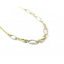 COLLANA DA DONNA IN ORO GIALLO E BIANCO 18 KT MAGLIA INFINITO E CATENA ALTERNATA