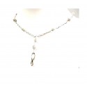 COLLANA INFINITO IN ORO BIANCO 18 KT CON SFERE DI ZIRCONI TAGLIO BRILLANTE