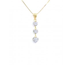 COLLANA TRILOGY CUORE IN ORO GIALLO 18 KT CON ZIRCONI TAGLIO BRILLANTE