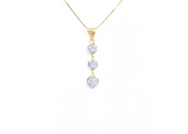 COLLANA TRILOGY CUORE IN ORO GIALLO 18 KT CON ZIRCONI TAGLIO BRILLANTE