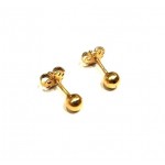 ORECCHINI SFERE IN ORO GIALLO 18 KT CON CHIUSURA A VITE