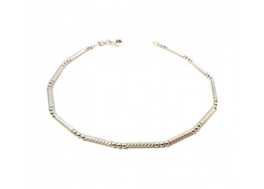 BRACCIALE UNISEX IN ORO BIANCO 18 KT CON SFERE