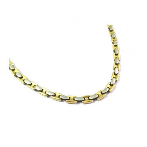 COLLANA DA UOMO IN ORO GIALLO E BIANCO 18KT