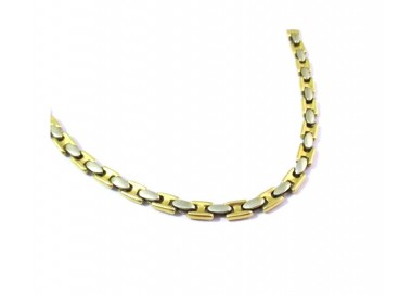 COLLANA DA UOMO IN ORO GIALLO E BIANCO 18KT