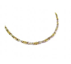 COLLANA CATENA DA UOMO IN ORO GIALLO E BIANCO 18KT