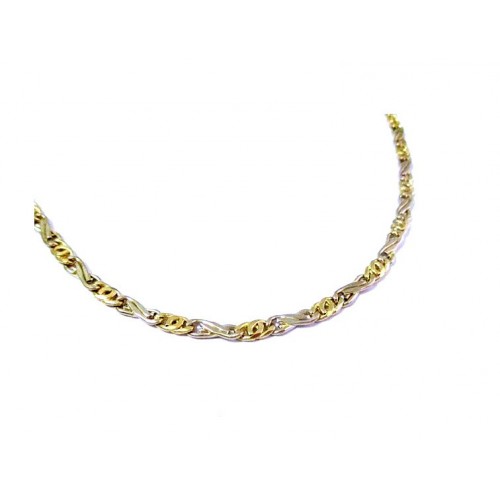 COLLANA CATENA DA UOMO IN ORO GIALLO E BIANCO 18KT