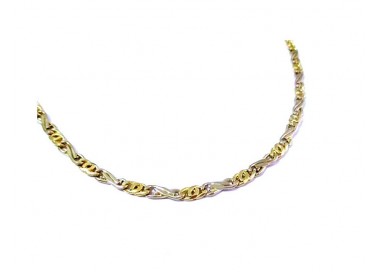 COLLANA CATENA DA UOMO IN ORO GIALLO E BIANCO 18KT