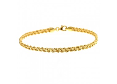 BRACCIALE DOPPIA FUNE DA DONNA IN ORO GIALLO 18 KT