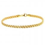 BRACCIALE DOPPIA FUNE DA DONNA IN ORO GIALLO 18 KT