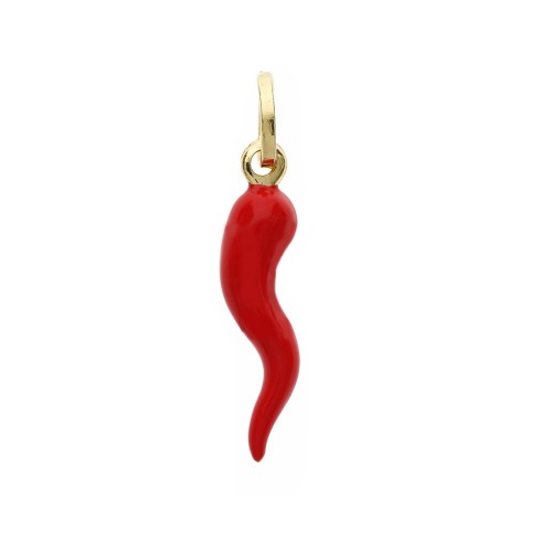 corno rosso in oro giallo 18 kt