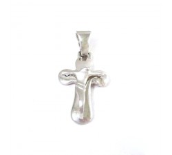 CIONDOLO CROCIFISSO IN BIANCO 18 KT + COLLANA LACCIO IN OMAGGIO