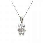 COLLANA DA DONNA IN ORO BIANCO 18 KT CON CIONDOLO BEBE' CON ZIRCONI