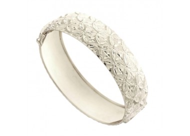 BRACCIALE DONNA RIGIDO IN ORO BIANCO 18 KT