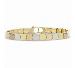 BRACCIALE DA UOMO IN ORO BIANCO GIALLO E ROSA 18 KT