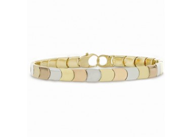 BRACCIALE DA UOMO IN ORO BIANCO GIALLO E ROSA 18 KT