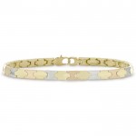 BRACCIALE DA UOMO IN ORO BIANCO GIALLO E ROSA 18 KT