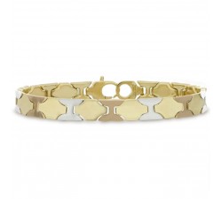 BRACCIALE DA UOMO IN ORO BIANCO GIALLO E ROSA 18 KT