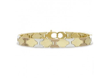 BRACCIALE DA UOMO IN ORO BIANCO GIALLO E ROSA 18 KT